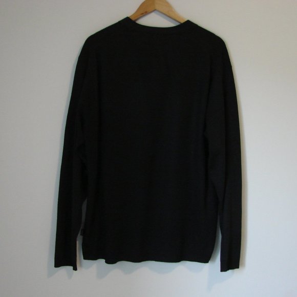 Wool Blend Dark Gray Black Cardigan Sweater Button Front Izod Size Large - Picture 14 of 14